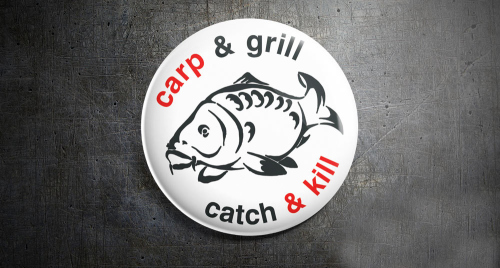 Placka: Carp & Grill - průměr 37 mm - placka se špendlíkem