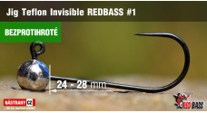 Bezprotihrotá jigová hlavička Teflon Invisible REDBASS # 1, 5 ks