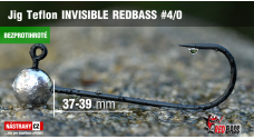 Bezprotihrotá jigová hlavička Teflon Invisible REDBASS # 4/0, 5 ks