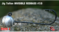 Jigová hlavička Teflon Invisible REDBASS #7/0, 53 mm