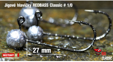 Jigová hlavička REDBASS Classic #1/0 - 27 mm