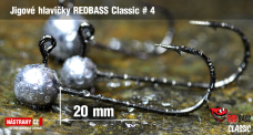 Jigová hlavička REDBASS Classic #4 - 20 mm