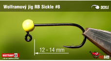 Wolframový jig RedBass Sickle #8 - 14 mm