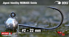 Jigová hlavička REDBASS Sickle #2 - 22 mm