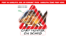 Rybářská samolepka Carp Hunter on Board